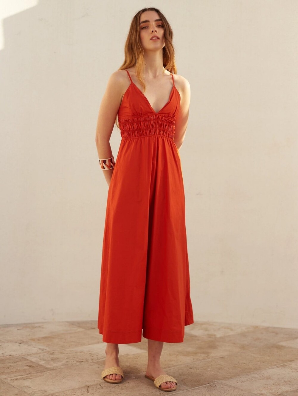 Deluc Positano Maxi Dress In Spicy Red